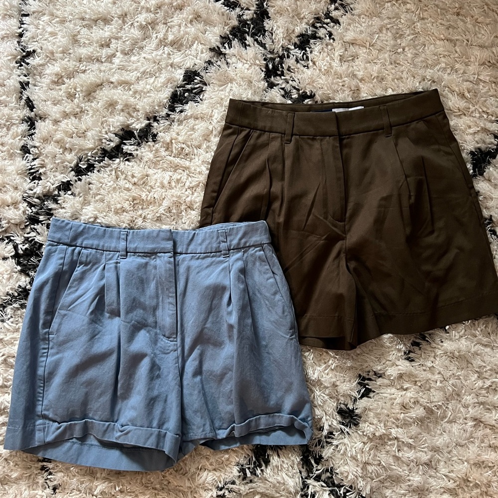 Old Navy Blue and Brown Women's Bermuda Shorts - Taylor High-Rise Style